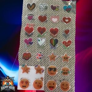 Valentine's Day Stickers - Emojis & Hearts/ Stars New